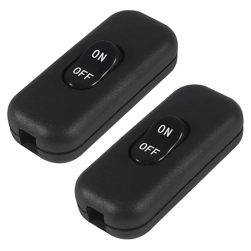 2pcs Inline Cord Switch, AC 250V 6A On-Off Lamp Control Appliance Switch for Bedroom Table Lamp Desk LED Lights(White)