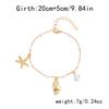 Bohemian Starfish Conch Pendant Anklet for Women Charm Imitation Pearl Metal Chain On the Leg Bracelet Jewelry Vacation Gift