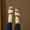 Krazing Pot Mules Cow Skin Thick Heels Peep Toe Street Wear Summer Size 42 Concise Style Elegant Women Sandals