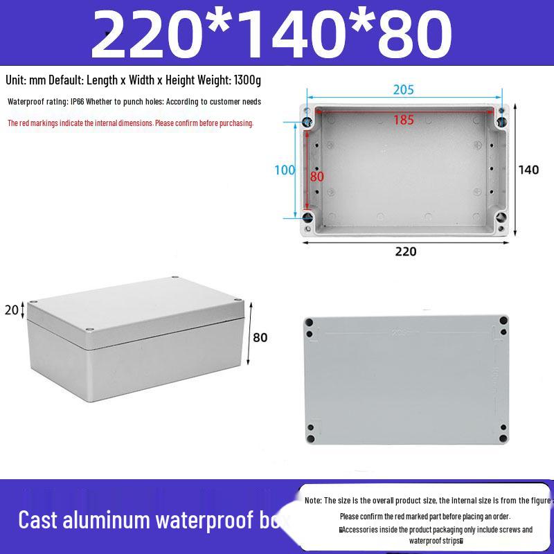 Druckguss-Aluminium Außenverteilerkasten IP65 Wasserdichtes Gehäuse