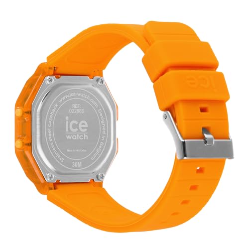 Authorized Dealer [Ice Watch] Ice Watch Watches Men's and Women's 022886 ICE Digit Retro Neon Orange Clear Small 32mm