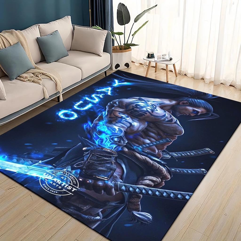 2025 New LOL Jinx League of Legends Game Carpet Rug for Living Room Bedroom Home Sofa Decoration,Kids Play Non-slip Floor Mat