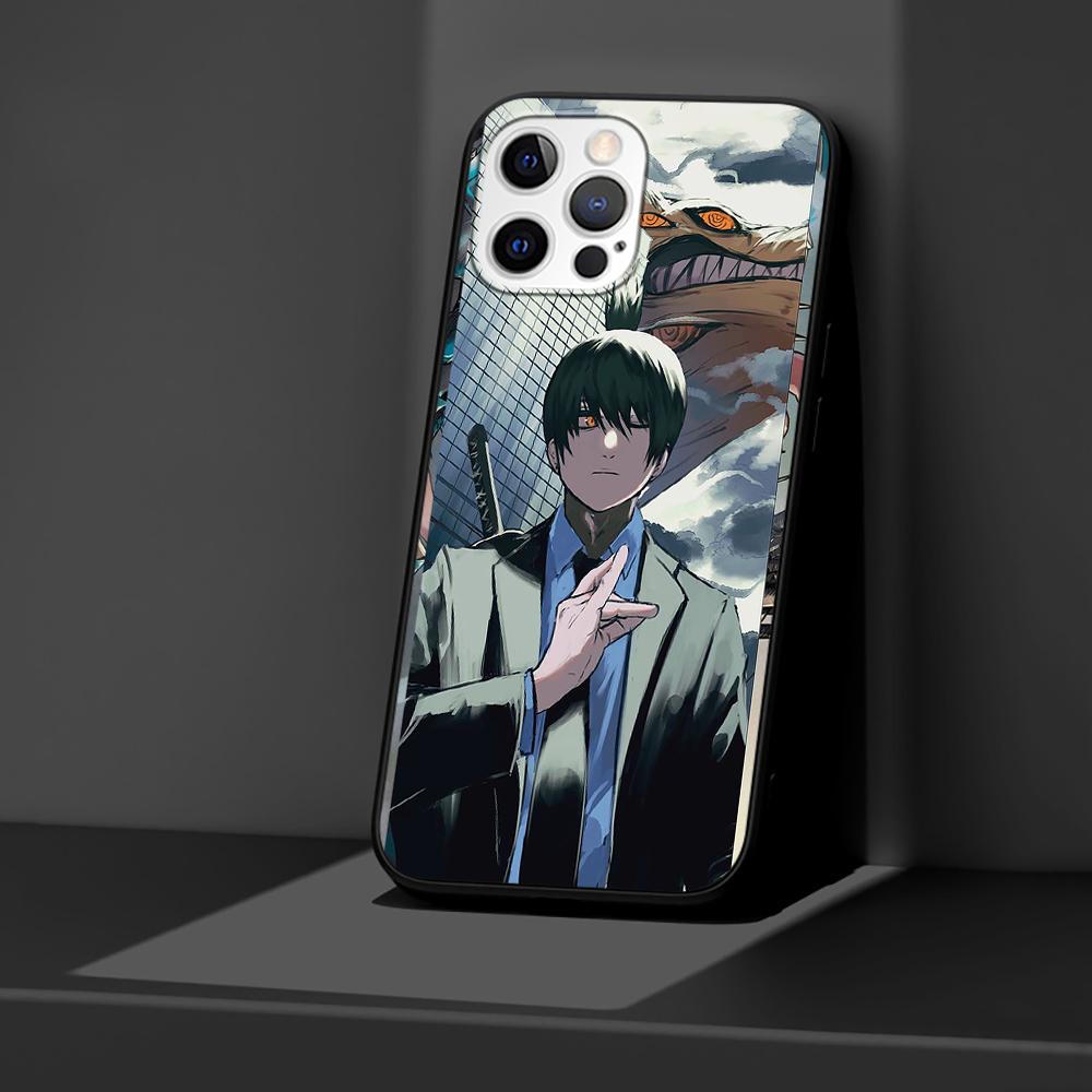 Pouzdro Chainsaw Man Anime pro Apple iPhone 14 11 13 Mini 12 Pro Max XR 7 8 + SE 2020 XS 6 6s Plus 5 5s Černý silikonový kryt na telefon