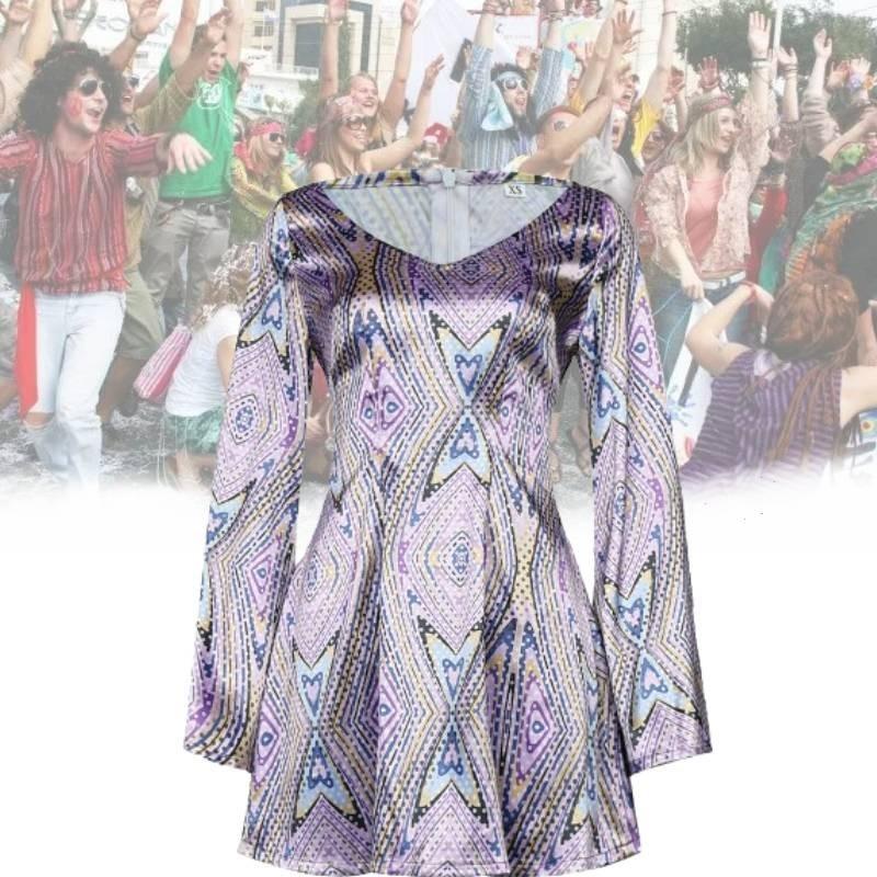 Retro European And American Hippie Disco Party Dress Costume For Halloween