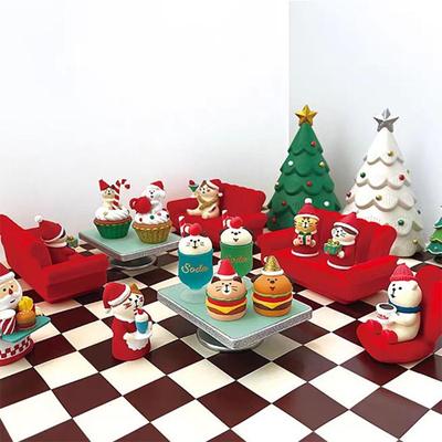 Creative Christmas Sleigh Gift Box with Japanese Cat DIY Miniature Scene for Photography & Zakka Ornaments