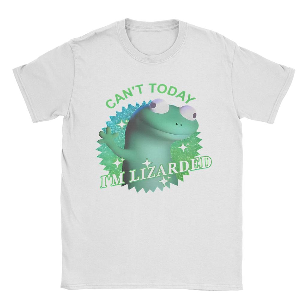 Unisex Unisexs Lizard Meme Funny Retro T Shirts Cotton Clothing Vintage Short Sleeve Round Collar Tees Classic TShirts