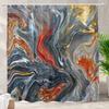 Marble Shower Curtain, Modern Abstract Bath Curtain for Bathroom Bathtub, Luxury Watercolor Marble Ink Shower Curtain with Hooks
