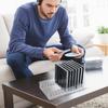 Clear Acrylic CDs Holder, Desktop Organizers Rack for 12 Standard CDs Case, Slip Resistant Base