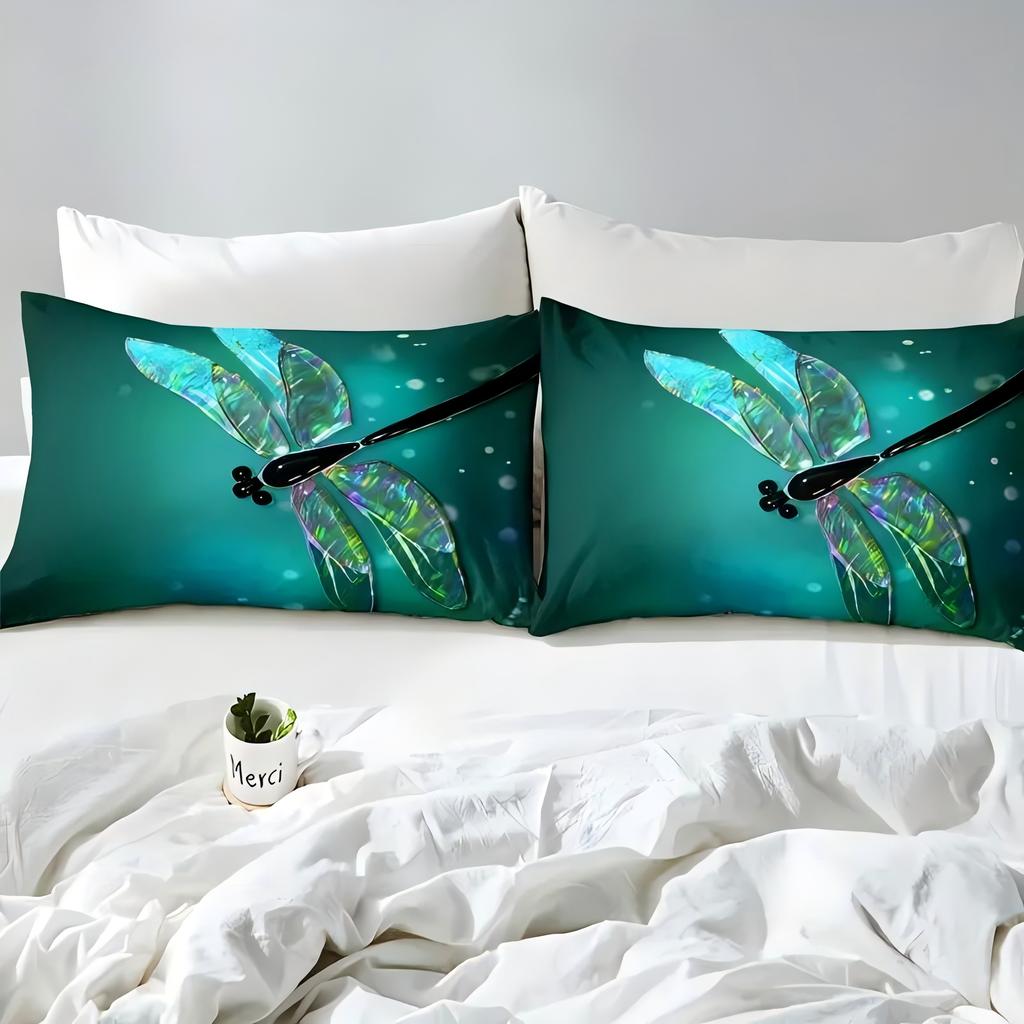 Dragonfly 3D Print Duvet Cover Polyester Comforter Cover Watercolour Style For Kids Teens Adult Animal Theme Bedding Sets