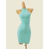 American V's Accessible Luxury Halterneck Narrow Shoulder Beauty Back Silm Dress Summer Sexy Sleeveless Knitting Sheath Skirt