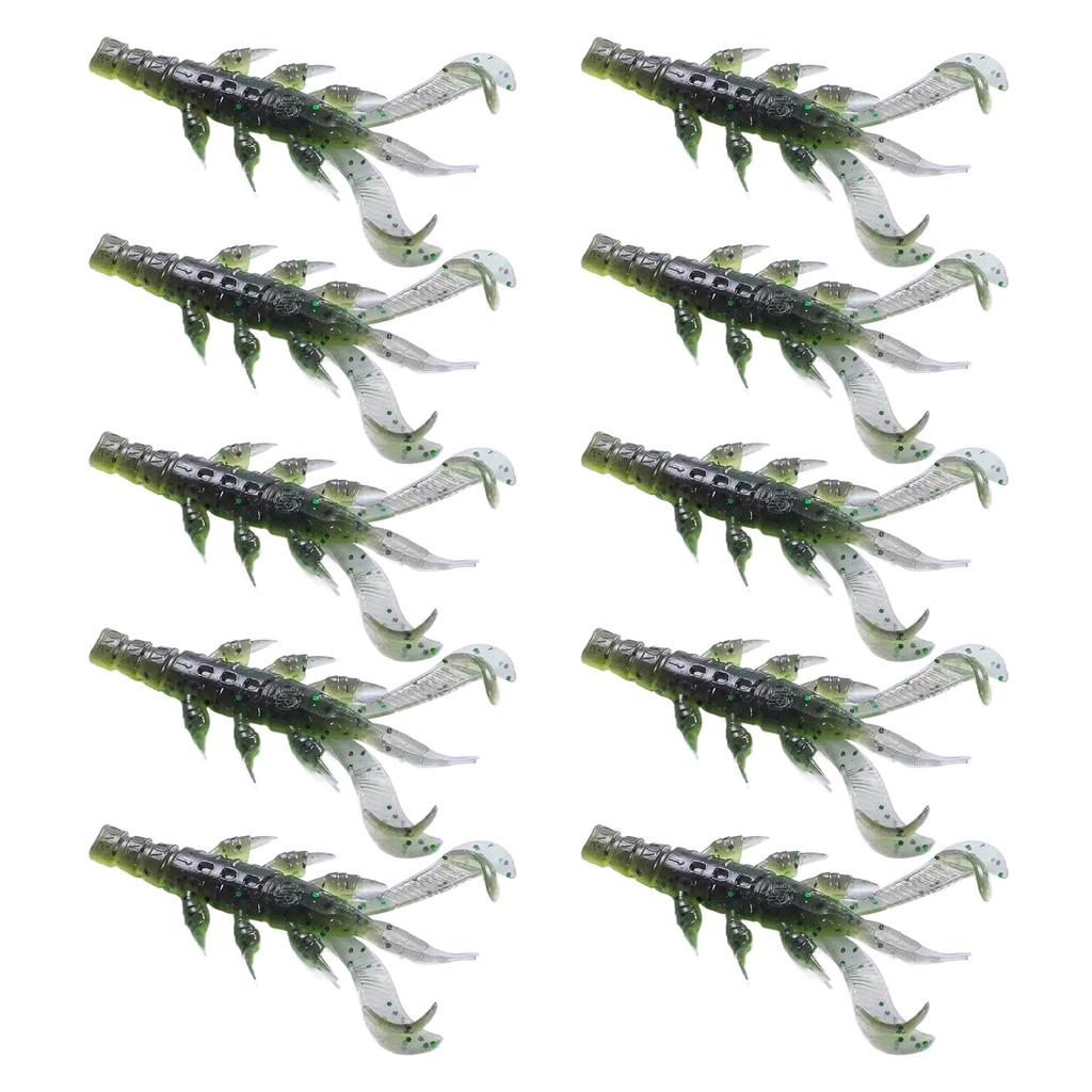 10Pcs/set Soft PVC Shrimp Lures Baits Swim Floating Sinking Lures Simulation Prawn Shrimp Fishing Tackle Lures Baits