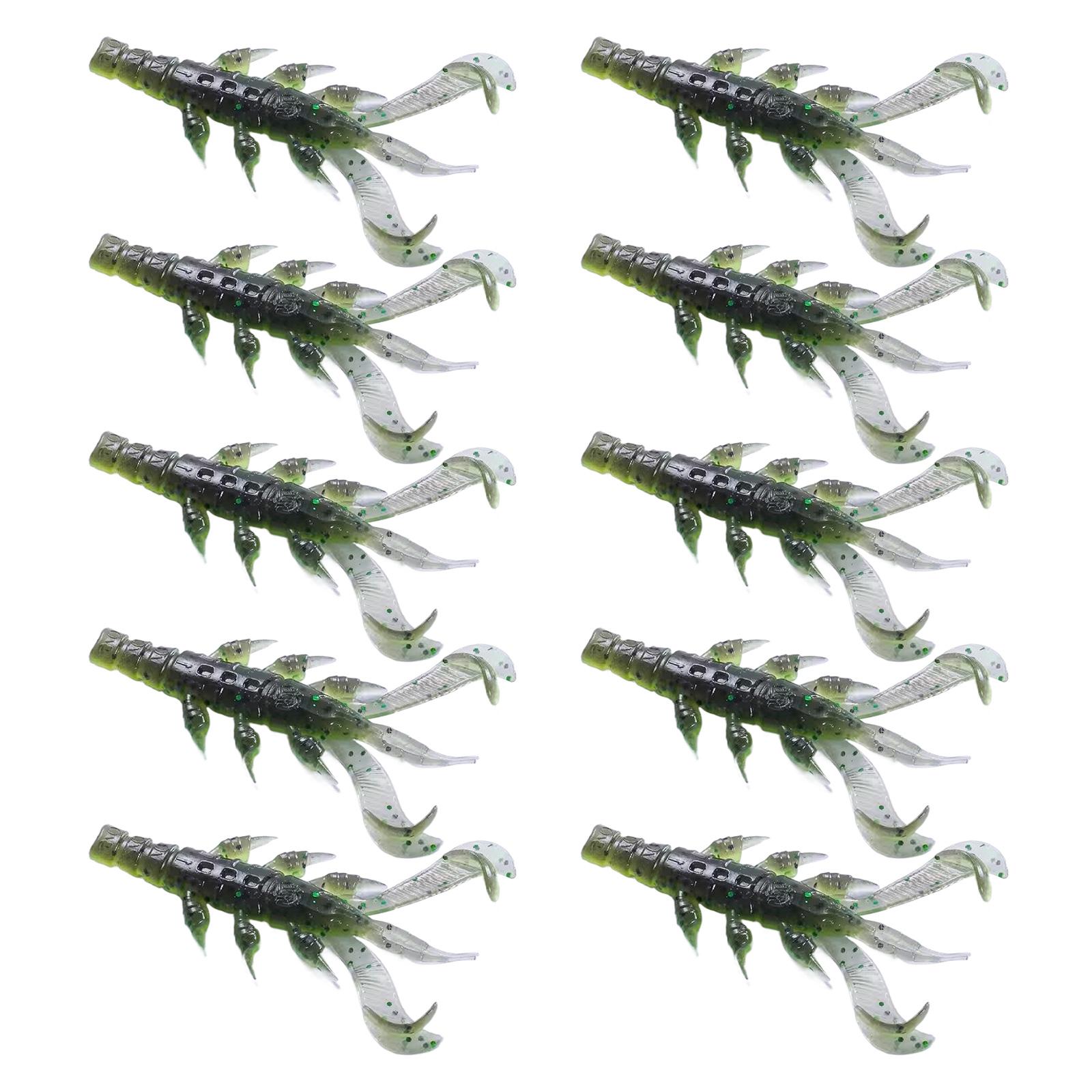 

10Pcs/set Soft PVC Shrimp Lures Baits Swim Floating Sinking Lures Simulation Prawn Shrimp Fishing Tackle Lures Baits 1