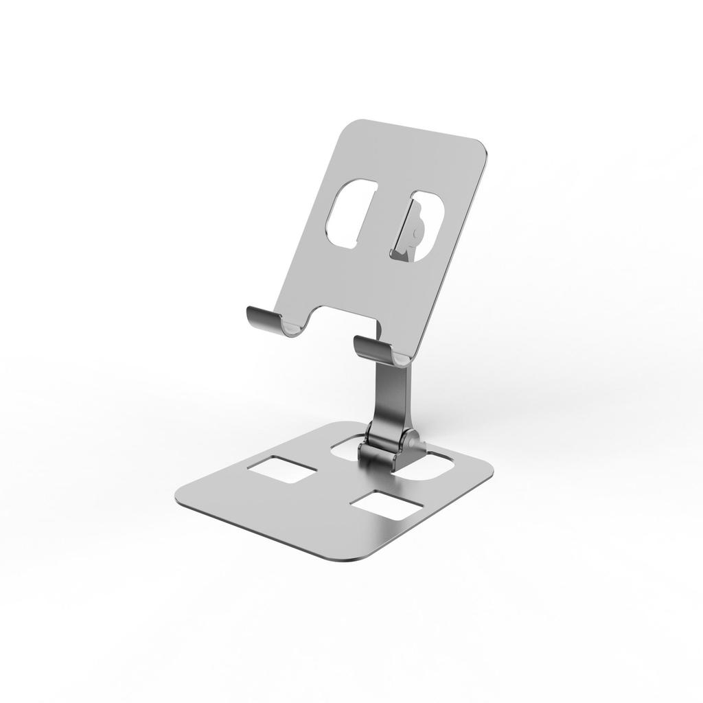 Foldable Metal Phone & Tablet Stand for Desktop Live Streaming and Overhead Shots, 360° Rotating, Perfect Gift.
