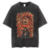 Y2k Harajuku Retro Acid T-Shirt Printed Pattern T-Shirt Streetwear Summer Pure Cotton Short Pure Cotton Washed Black Top Unisex