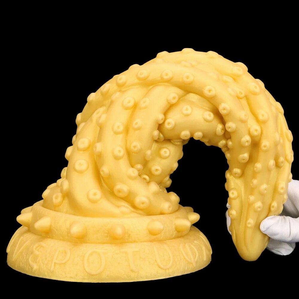 Extra Large Gold Silicone Anal Plug Dildo Anal Expander Fisting Adult Sex Toy Strap on Penis Big Dick Slave BDSM