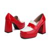 Custom Thick Heel Casual Women's Shoes Square Toe Platform Pumps 9.5 cm High Heel Shoes Women Color Blocking Design WSH5252