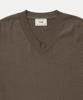 ANOTHER OFFICE Current Silk V-Neck Knit (Mild Brown)