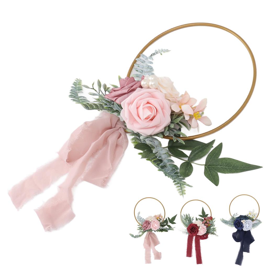 Artificial Succulents Wreath Iron Foam Greenery Wreath Portable Bridal Wreath for Wedding Celebratio