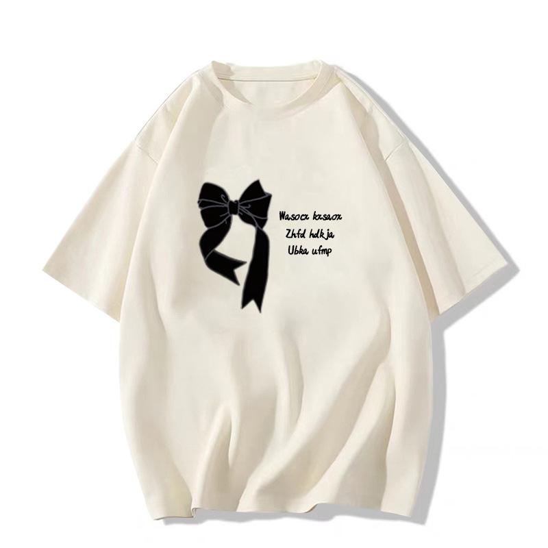 Large size summer design pure cotton short-sleeved t-shirt women's new loose Hong Kong style chic niche t-shirt top