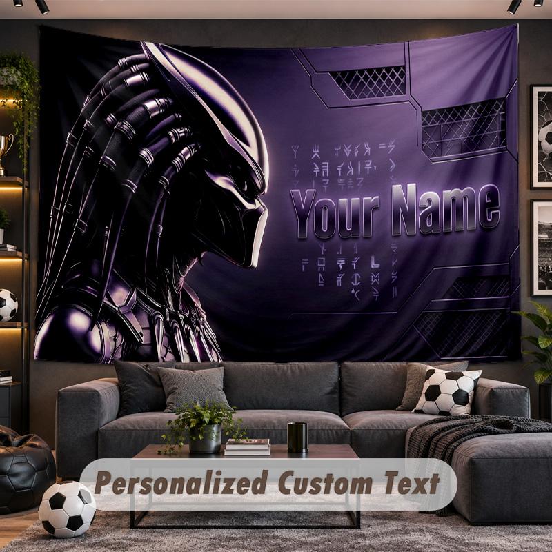 Predator Personalized Tapestry Support Custom Name, Wall Art Home Decoration