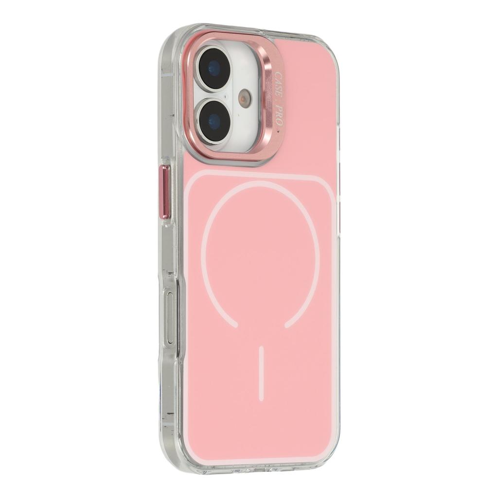 For iPhone 17 Case Compatible with MagSafe Lens Kickstand TPU Acrylic Phone Cover with Matching Hand Strap