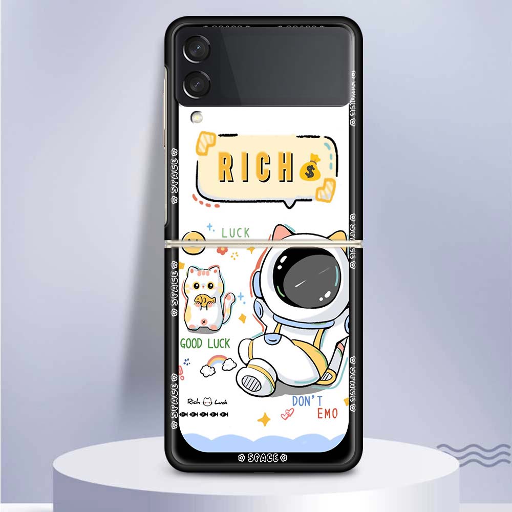 Weltraum-Astronauten-Handyhülle Für Samsung Galaxy Z Flip6 Flip3 Flip4 Flip5 PC Harter Kunststoff Z Flip 6 5 4 3 5G Fundas Hülle Coque Gal