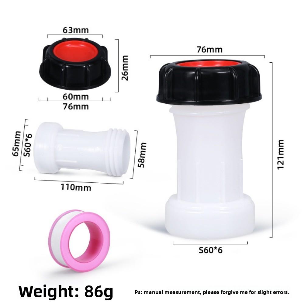 Plastic DN40/DN50/DN80 Active/Integrated Garden Butterfly Valve For IBC Water Tank Container 1000L Switch IBC Tank Adapter