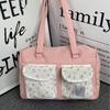 Pink Floral 2025 New Shoulder Bag Summer Large Capacity Out Versatile Trend Cute Commuter Tote Bag
