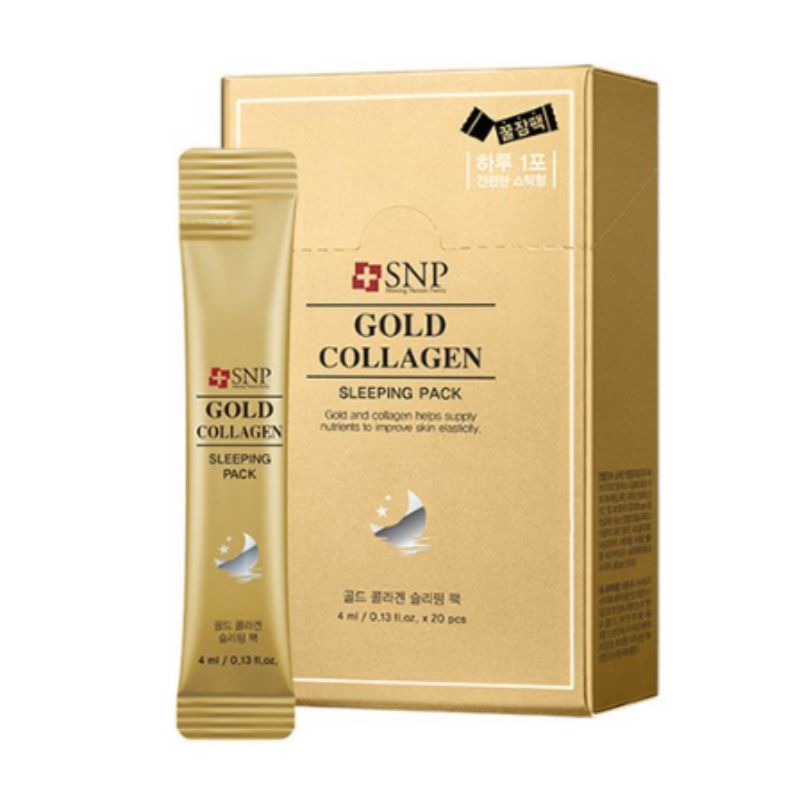 SNP Gold Collagen Sleeping Pack Stick 80ml – Overnight Firming & Hydrating Sleeping Mask