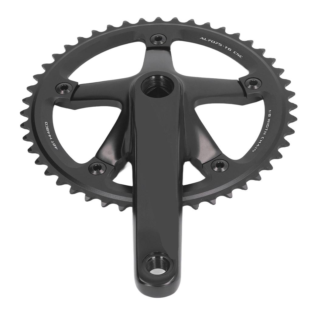 Aluminiumlegierung 144 BCD 48T Single Speed Kurbelgarnitur Fahrrad Kurbelarm Fahrrad Kurbelarm Set Schwarz