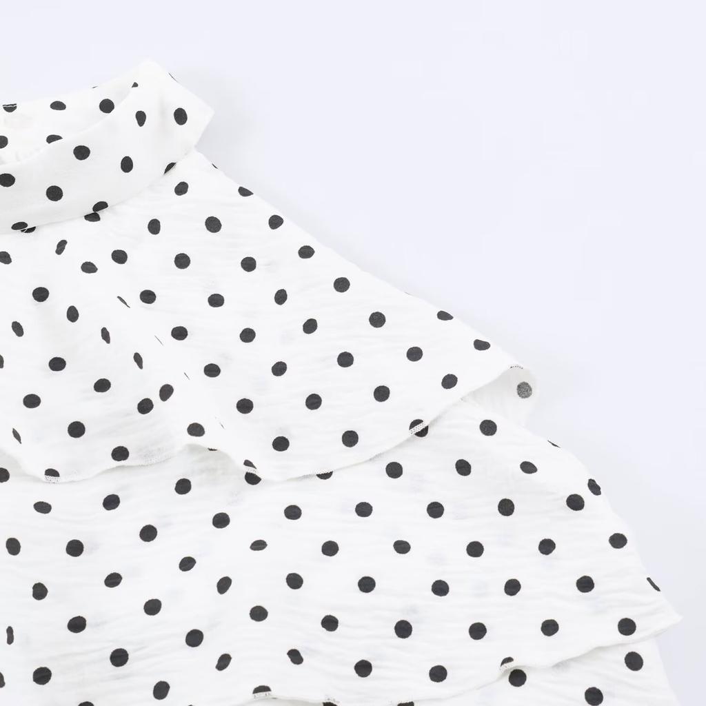 European and American style, new women's clothing, versatile, fashion, polka dot neck top 0264 474