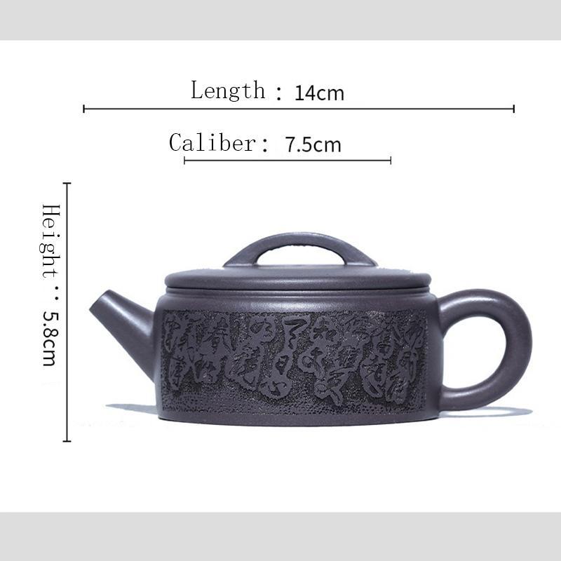 

Знаменитый горшок с фиолетовым песком из грязи Тянь Цин, 180 мл, чайный горшок из керамической плитки ручной работы весной и осенью, резной чайный сервиз Гуань Юй 180ml серебряный