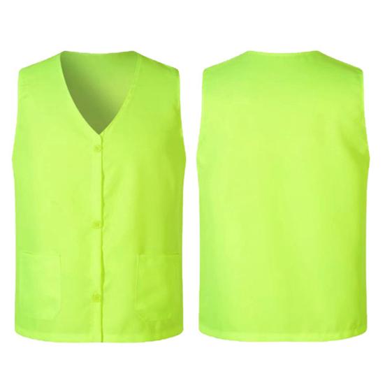 Vesta Sako Jednořadé Jednobarevné Výstřih do V Prodyšné s Kapsou Ochranný Polyester Unisex Pracovní Vesta Dobrovolnická Uniforma pro Muže