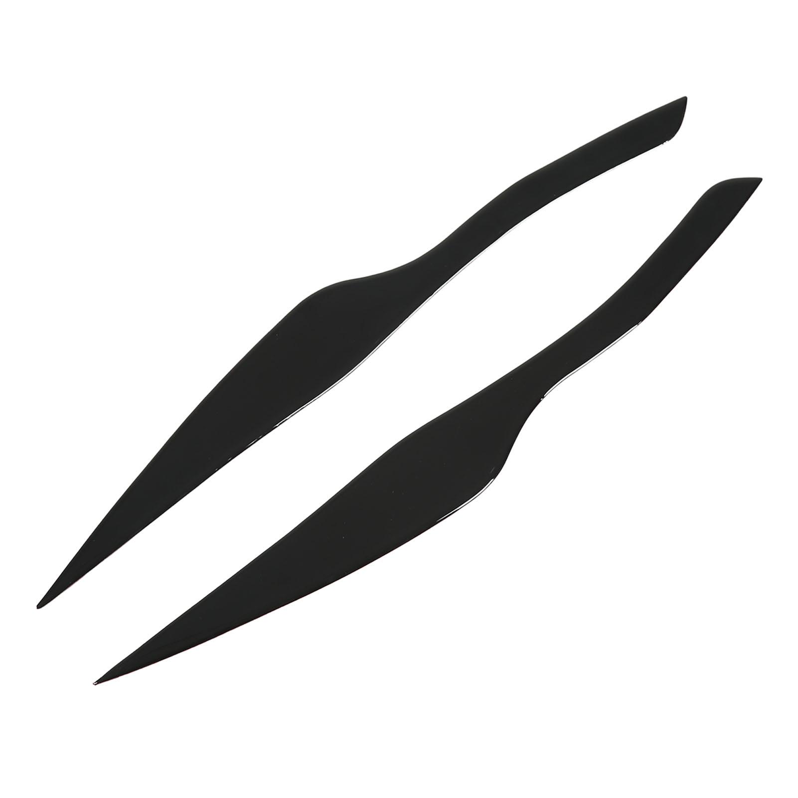 Left Right Headlight Eyebrow Trim Headlamp Eyelid Cover Sticker Piano Black for 3 Series E90 E91 2005‑2012