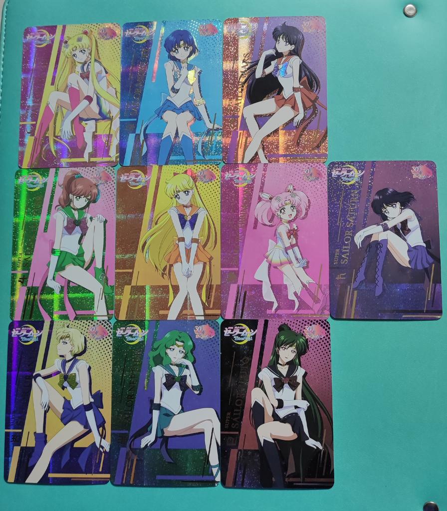 10pcs/set Diy Sailor Moon  Gilding Self  Control Collect Signature Trading Flash Card Anime Cartoon Christmas Gift Toy
