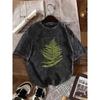 Vintage Washed  Snowflake T-shirt Casual Streetwear Summer Short Sleeved T-shirt