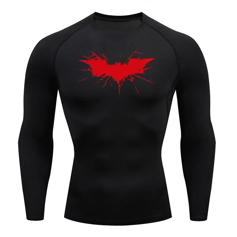Men's Print Long Sleeve Compression Shirts Gym Workout Rash Guard Athletic Fitness Running Baselayer Undershirts Tops Sportswear