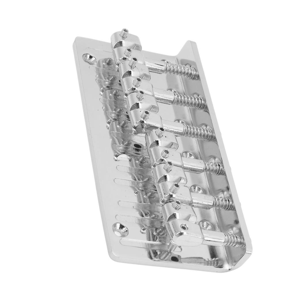 Bass Bridge Zinc Alloy Fixed Type 6 String Electric Bass Bridge Replacement for Practice