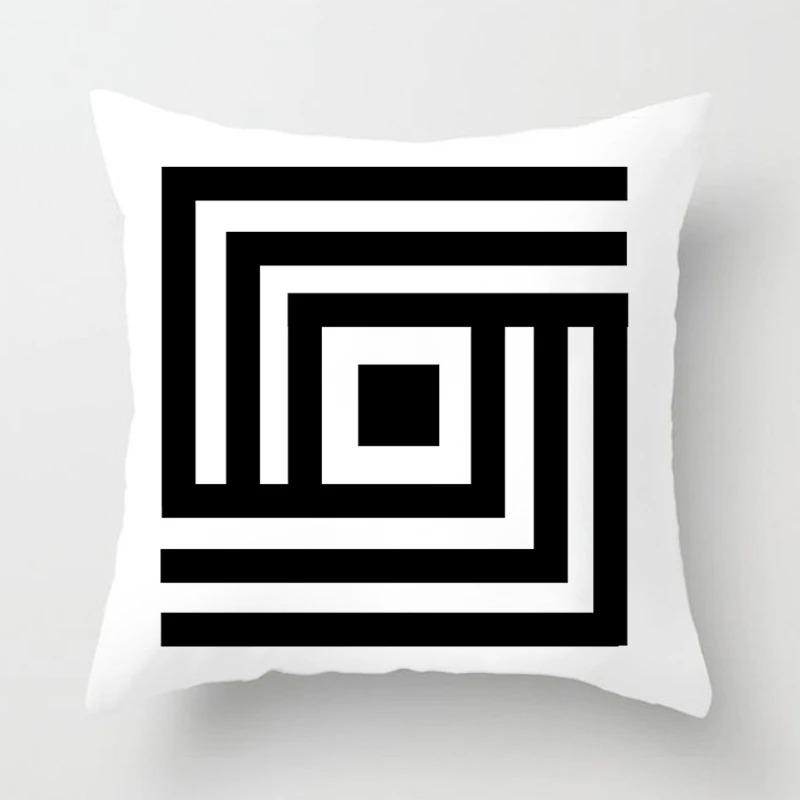 Black and White Simple Decorative Pillowcase Living Room Office Home Pillowcase Car Ornaments