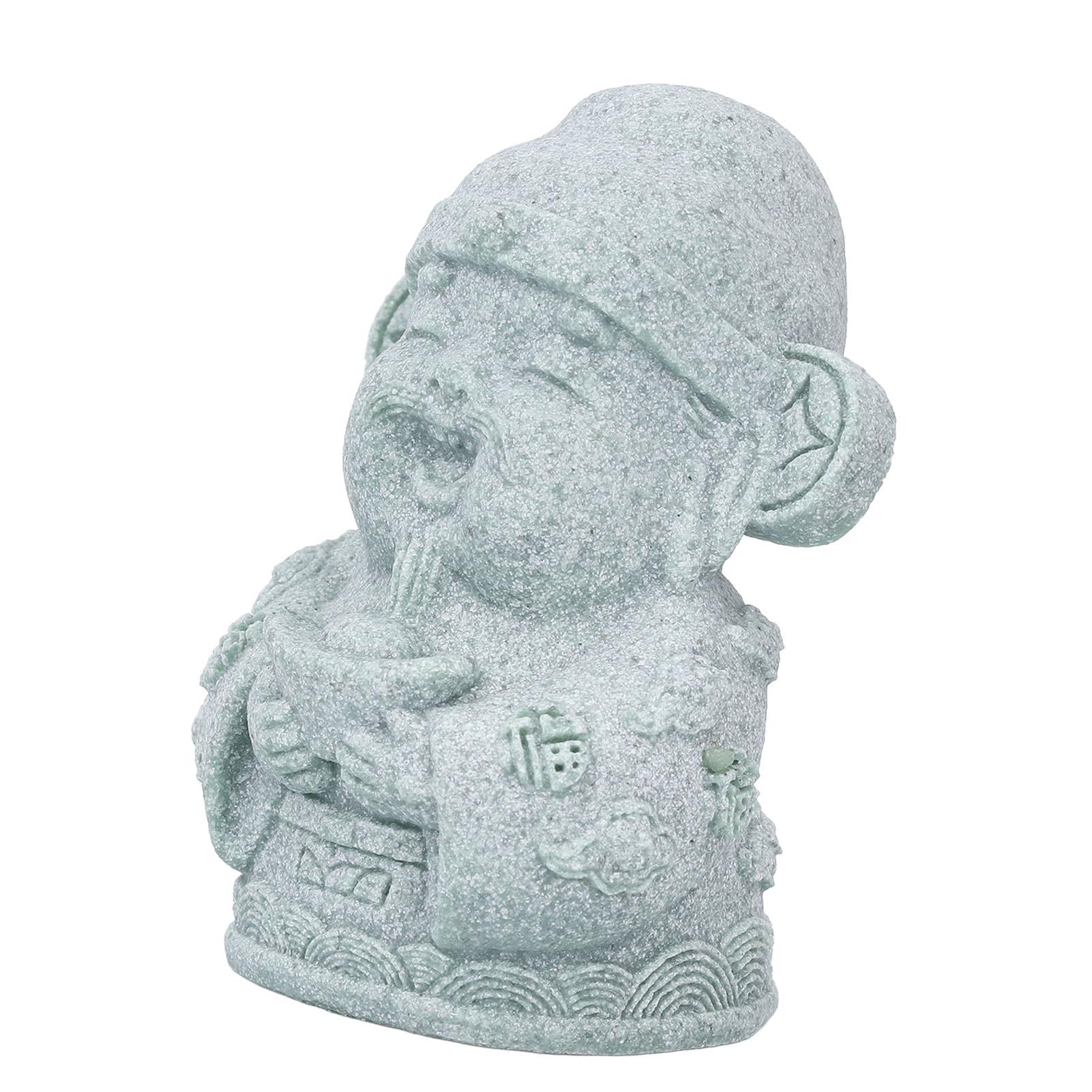 

Chinese God Statue Decor Feng Shui Lucky Ornament Office Desktop Home Decoration Green Sandstone