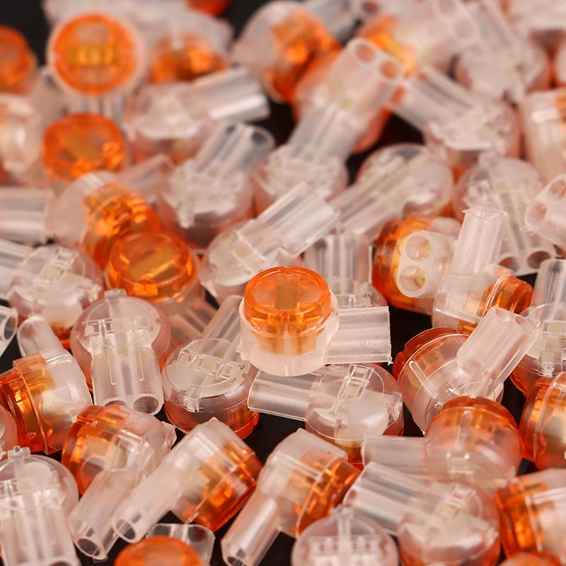 100Pcs K2 Wire Splice Connector Waterproof Gel Filled Wire Button Connector Clear Telephone Splice Network Cable Terminals