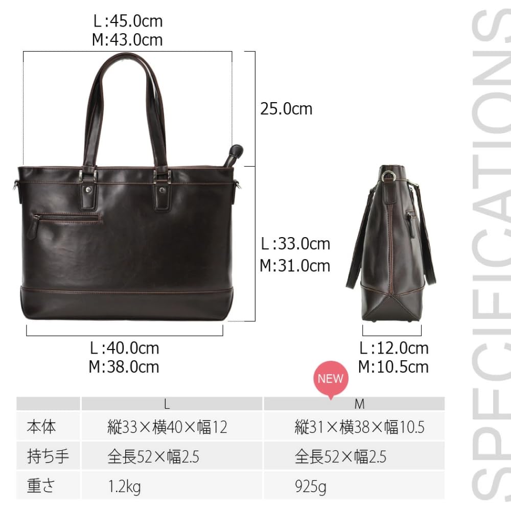 Sacro Tote Business Groß Steht auf seinem PU Hält A4-Größe Reißverschlussfach Schultergurt Perfekt für Job Business Schwarze Tasche, Herrentasche, Kapazität,