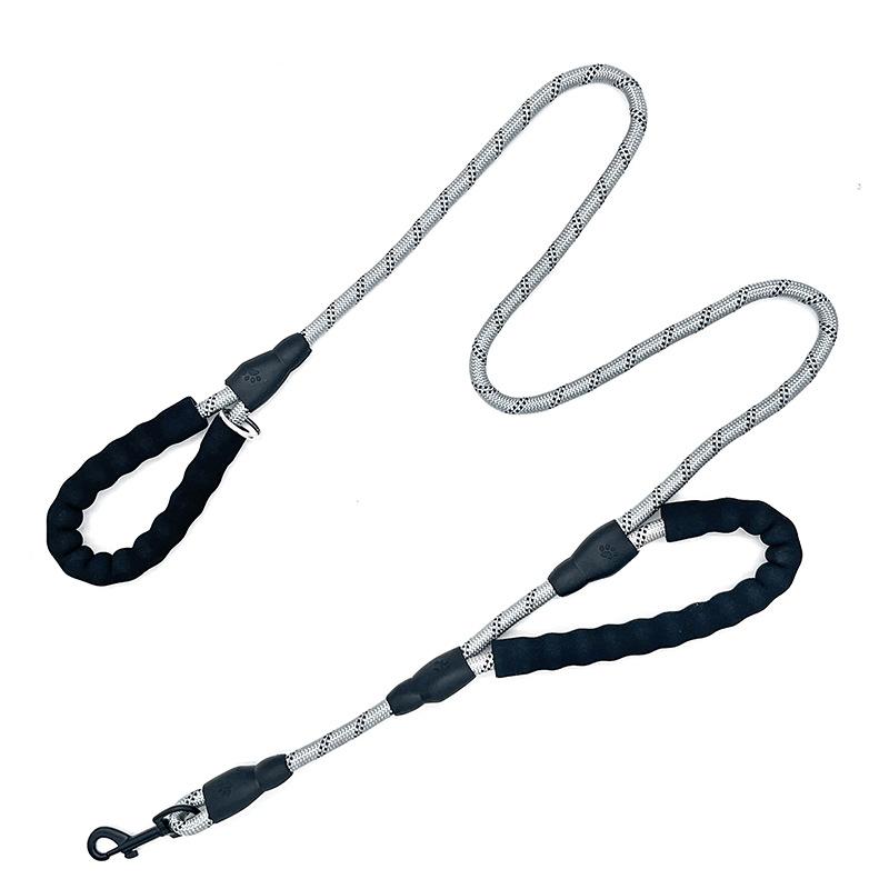 Double Handle Large Dog Leash,reflective Dog Leash with Foam Handle,comfortable & Easy To Control for Dog Training and Walking