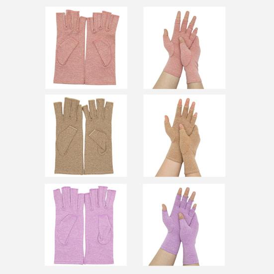 1 Pair Fitness Gloves Breathable Moisture Wicking Half Finger Open Fingers Effective Joint Pain Relief Three Sizes Optional Fingerless