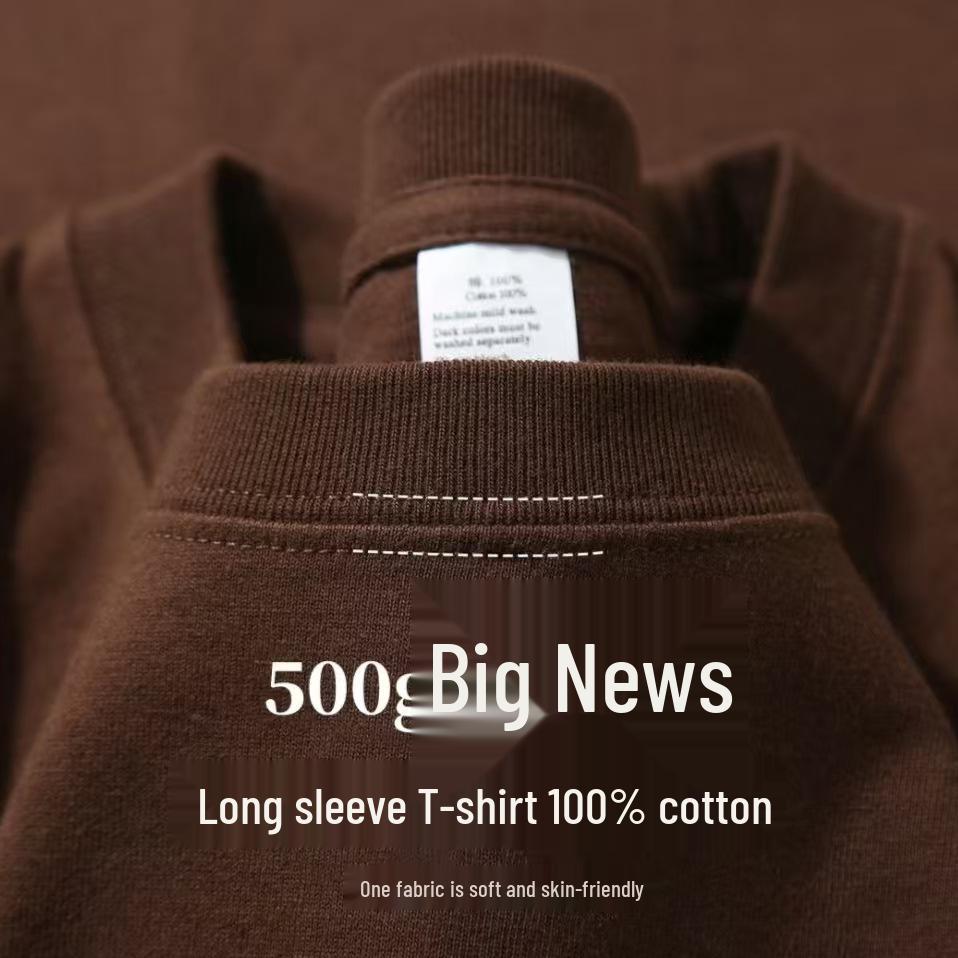 

Taro Purple 500g Pure Cotton Long Sleeve Unisex T-Shirt, Round Neck, Loose Fit, Basic Layer for Spring and Autumn 2XL for 95-110 kg