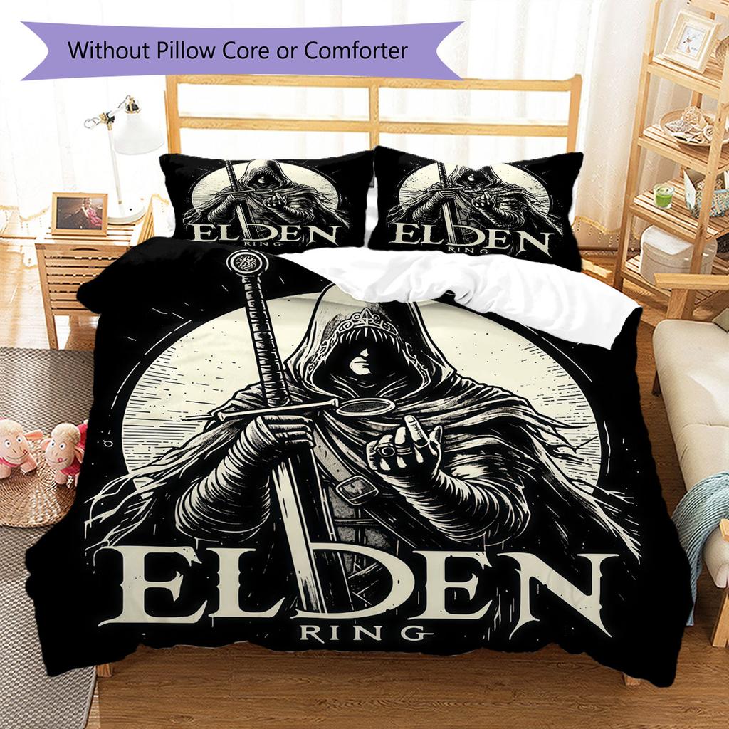 Elden Ring Veil Bedding Quilt Set Quilt Cover Pillowcase Home Decoration Birthday Gift (1 * duvet cover + 2 * pillowcase, without core)