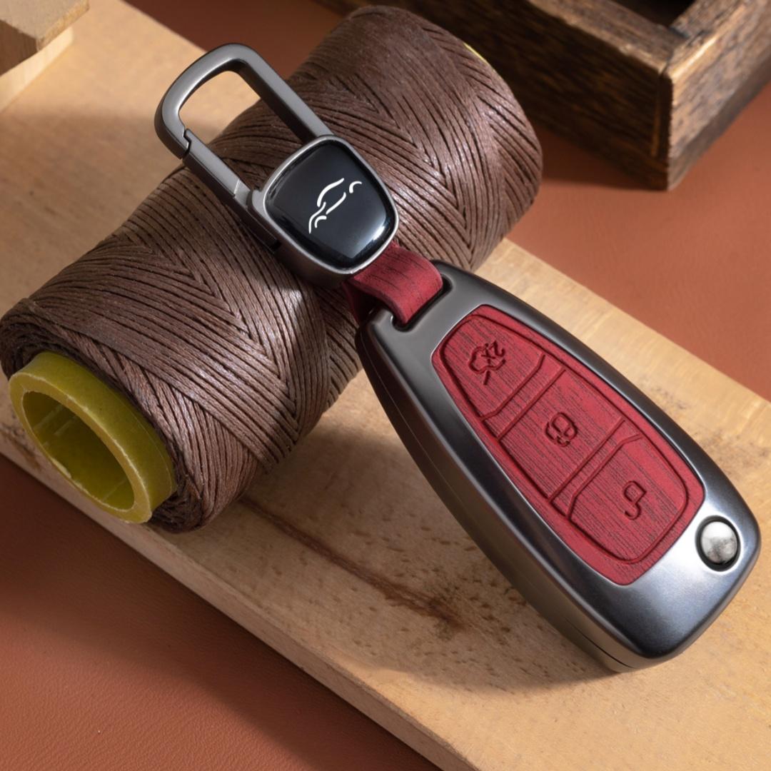 

Чехол для автомобильного ключа с 3 кнопками для Ford Ranger C-Max S-Max Focus Galaxy Mondeo Transit Tourneo Custom Keychain Protector Ford красный