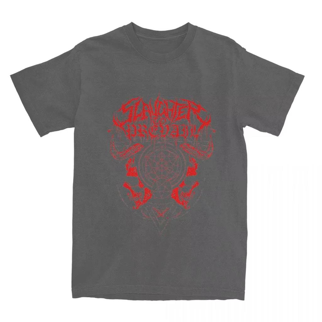 Retro Slaughter To Shirts Men Women Heavy Metal Deathcore Crazy Pure T Shirt Round Neck Short Sleeve Clothes Summer