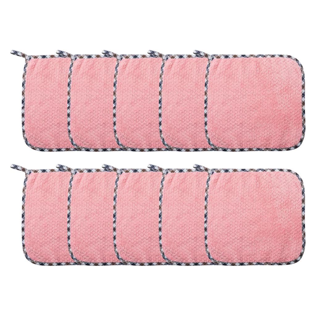10pcs Towel Cloth, Reusable Kitchen Bar Rags, Washable Microfiber Dish Cloths, Dusting Wiper For Wiping Counter Kitchen Desk Window Glass