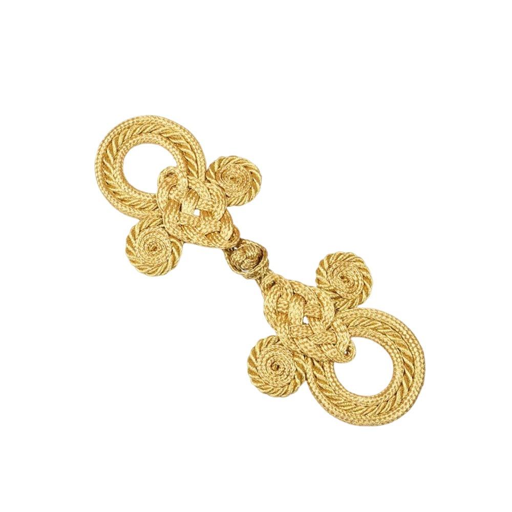 Golden Chinese Frog Buttons Flower Fastener Tang Suit Buttons  Handcraft Accessories